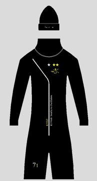 Tuta nero linea retro